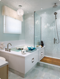 Bathroom renovation finish for a Docklands home